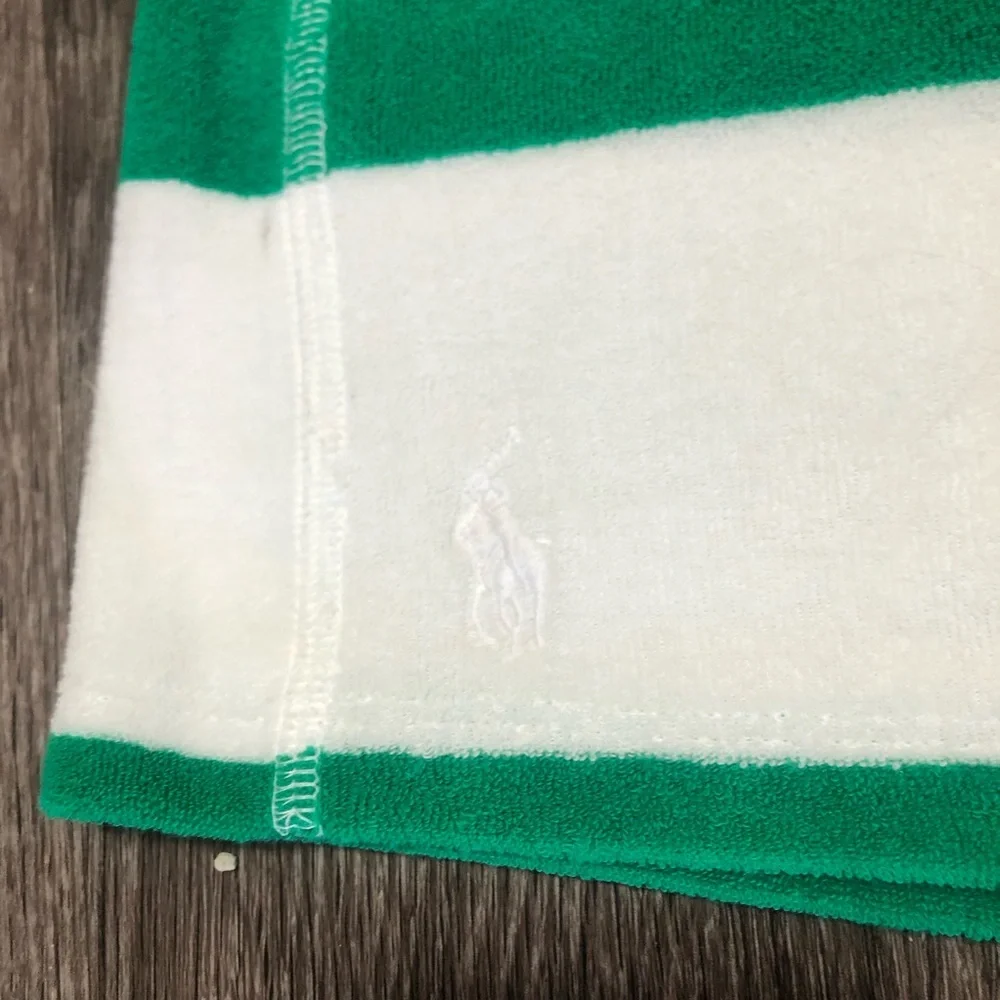Polo Ralph Lauren Women’s Striped Terry Cloth Shorts Green White XXL - Picture 5 of 10